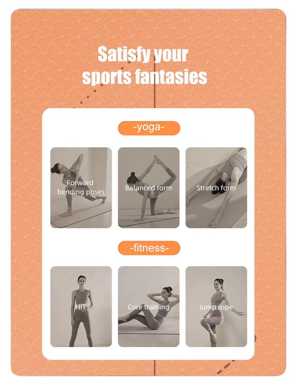 WESTTUNE Non-Slip Yoga Mat with Strap & Bag